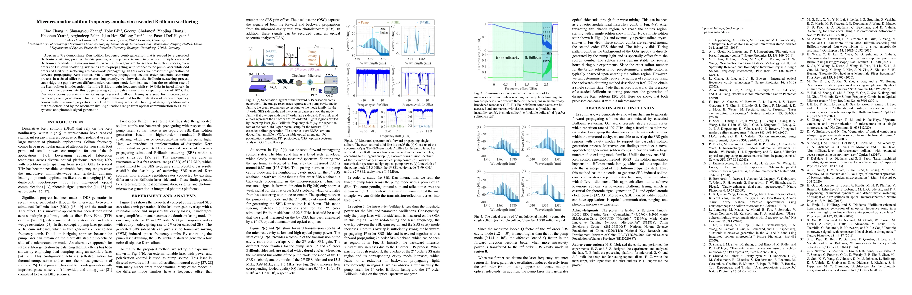Thumbnail for Microresonator soliton frequency combs via cascaded Brillouin scattering