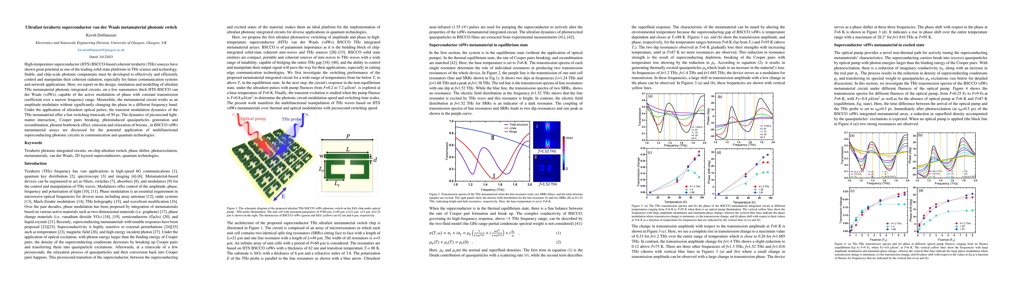 Thumbnail for Ultrafast terahertz superconductor van der Waals metamaterial photonic
  switch