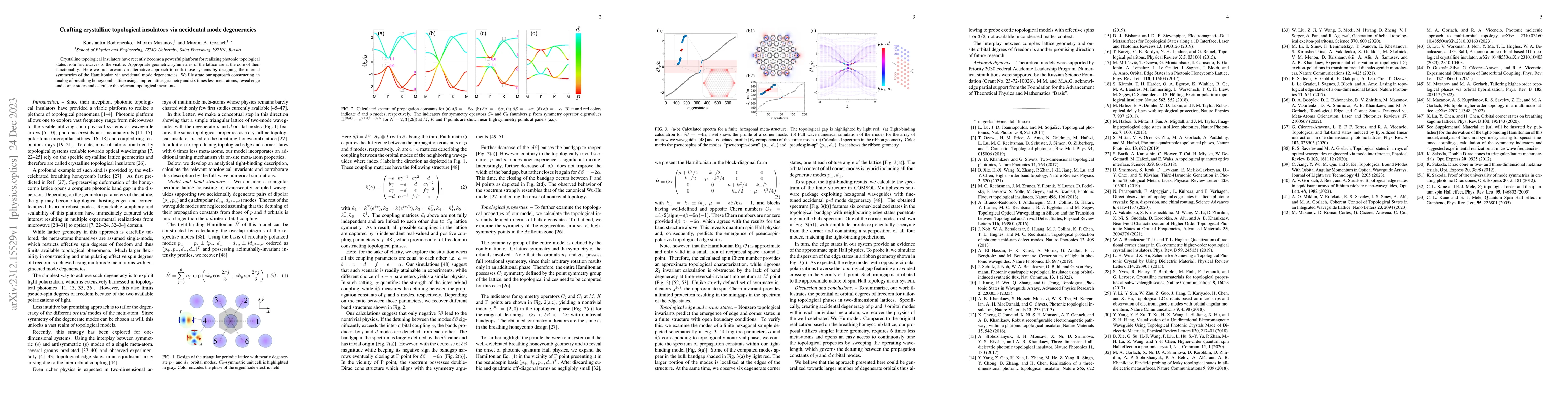 Thumbnail for Crafting crystalline topological insulators via accidental mode
  degeneracies