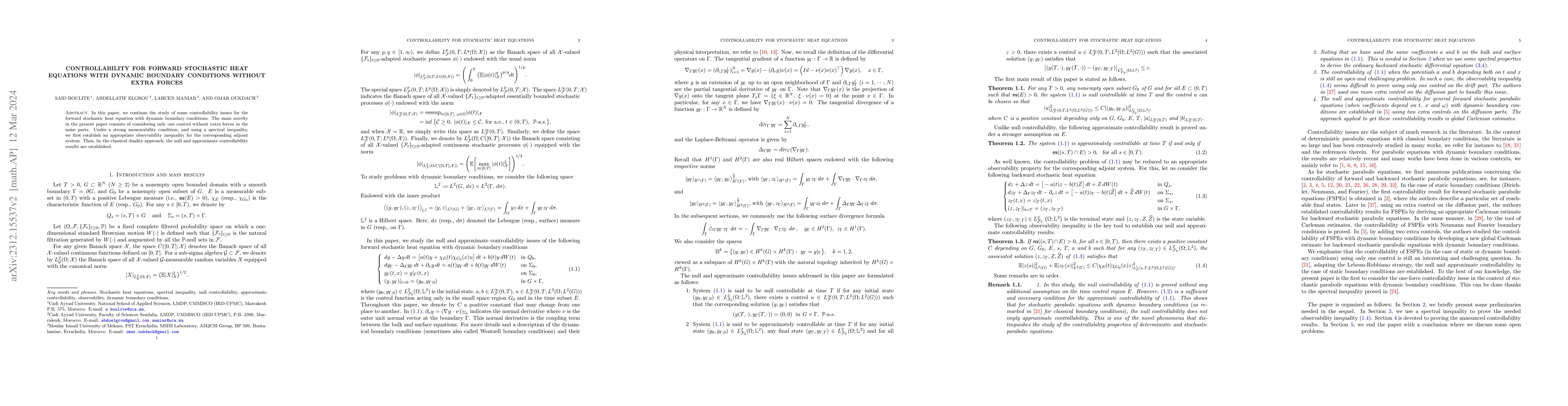 Thumbnail for Controllability for forward stochastic parabolic equations with dynamic
  boundary conditions without extra forces