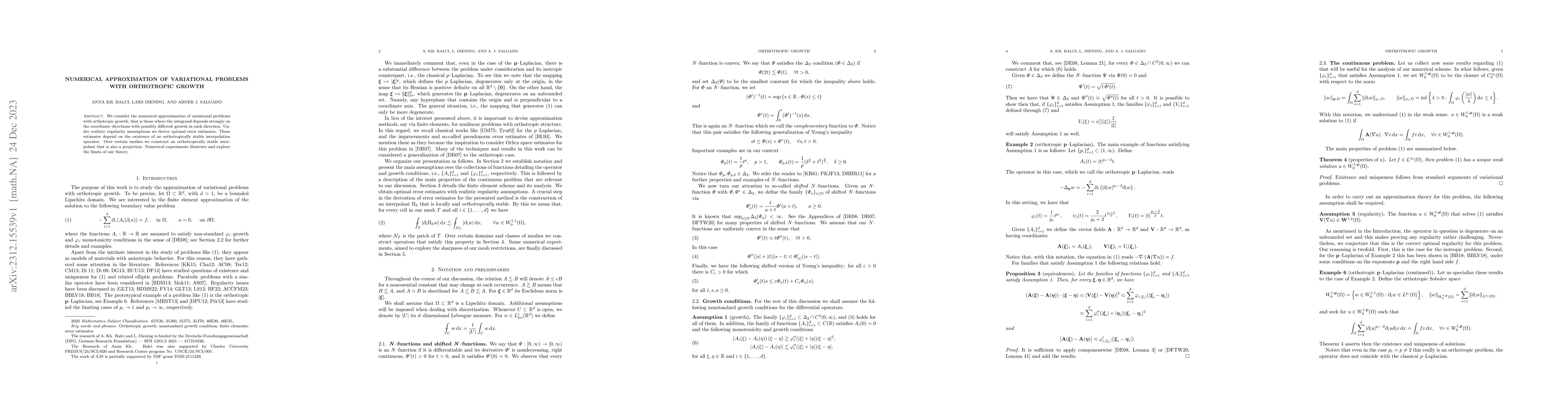 Thumbnail for Numerical approximation of variational problems with orthotropic growth