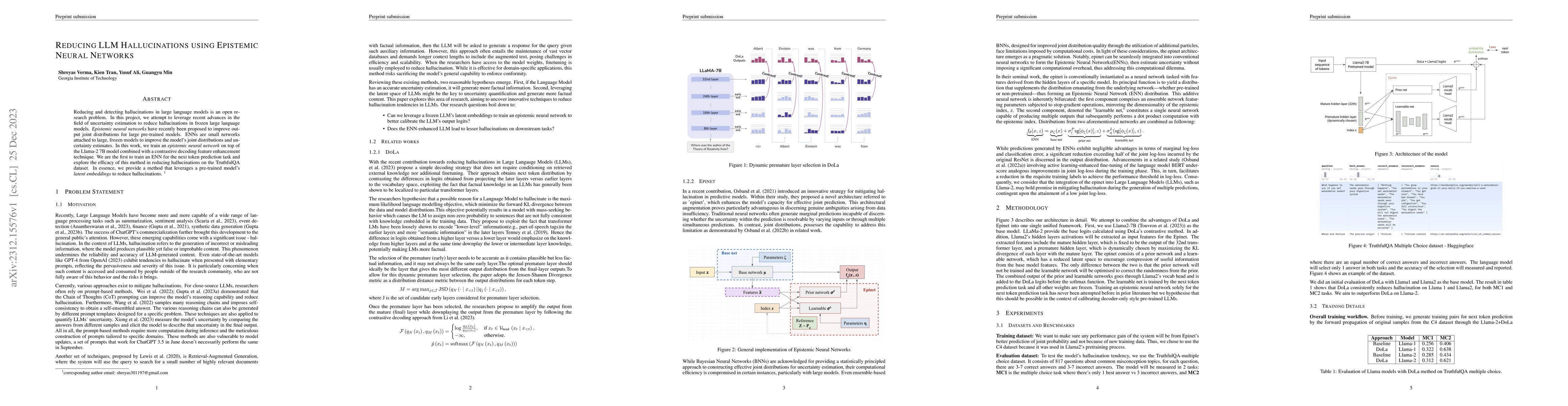 Thumbnail for Reducing LLM Hallucinations using Epistemic Neural Networks