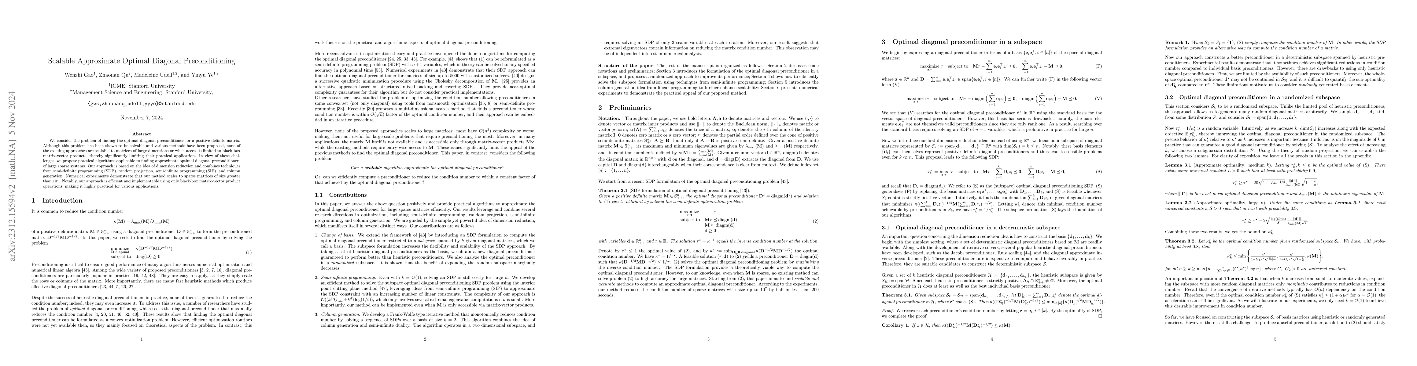 Thumbnail for Scalable Approximate Optimal Diagonal Preconditioning