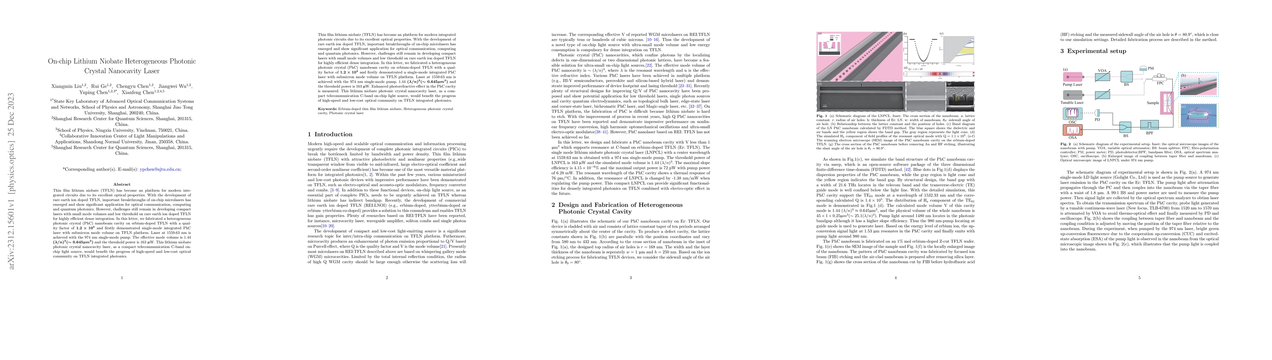 Thumbnail for On-chip Lithium Niobate Heterogeneous Photonic Crystal Nanocavity Laser