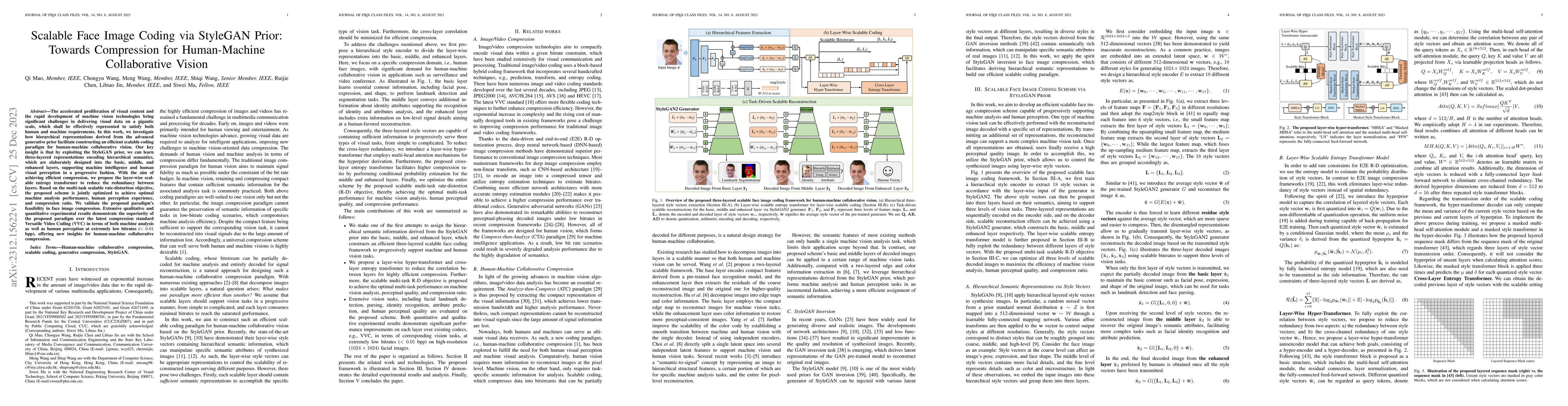 Thumbnail for Scalable Face Image Coding via StyleGAN Prior: Towards Compression for
  Human-Machine Collaborative Vision