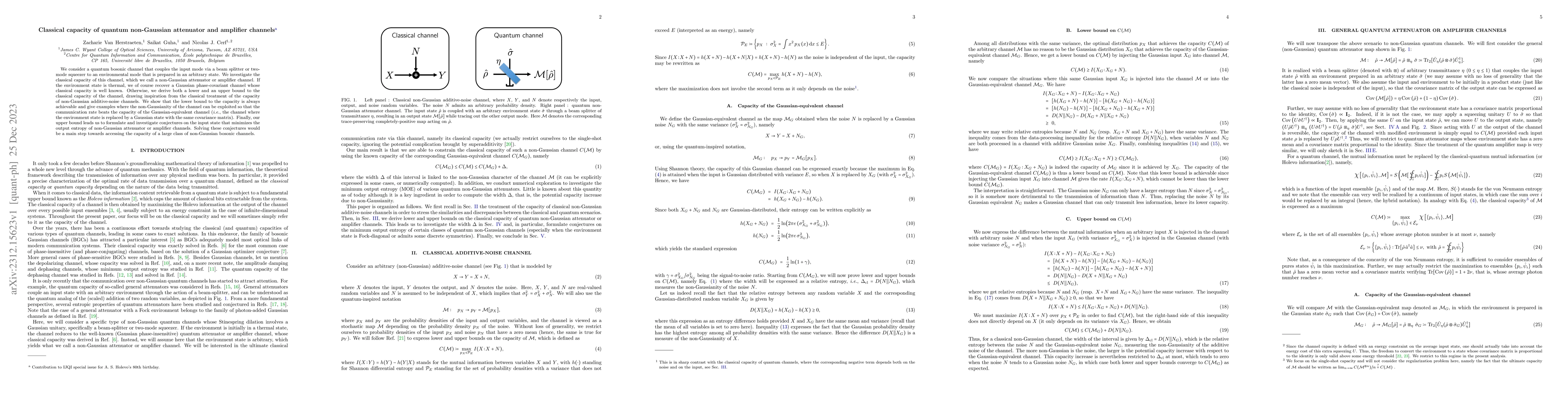Thumbnail for Classical capacity of quantum non-Gaussian attenuator and amplifier
  channels