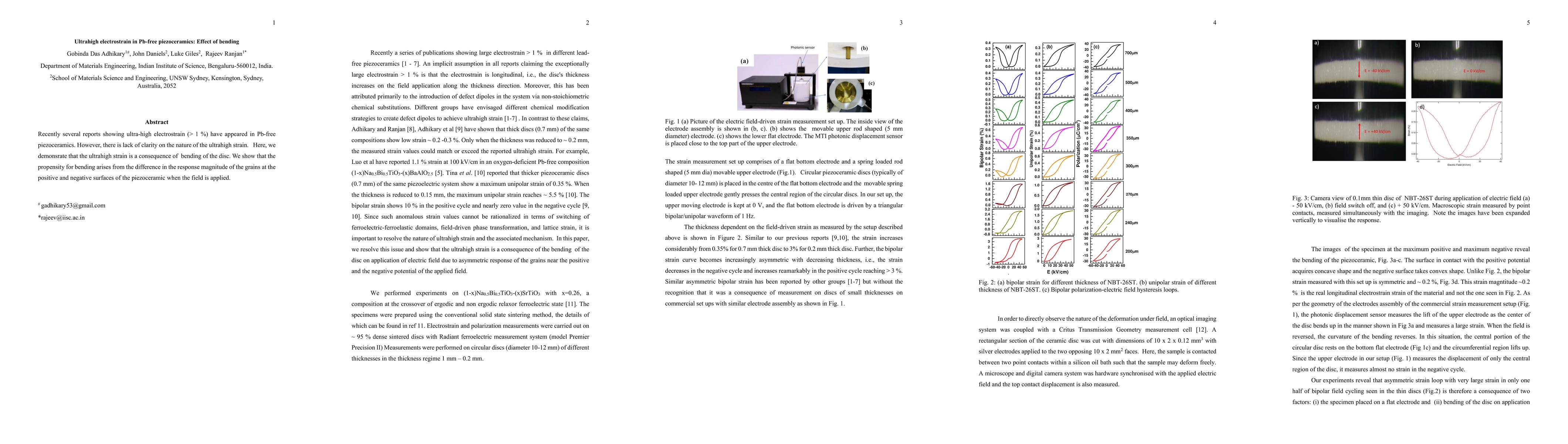 Thumbnail for Ultrahigh electrostrain in Pb-free piezoceramics: Effect of bending