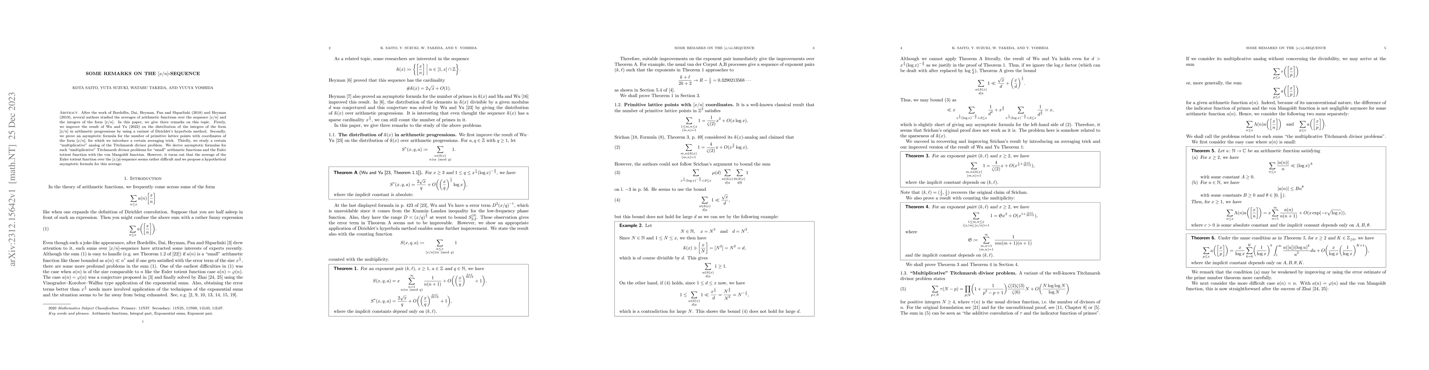 Thumbnail for Some remarks on the $[x/n]$-sequence