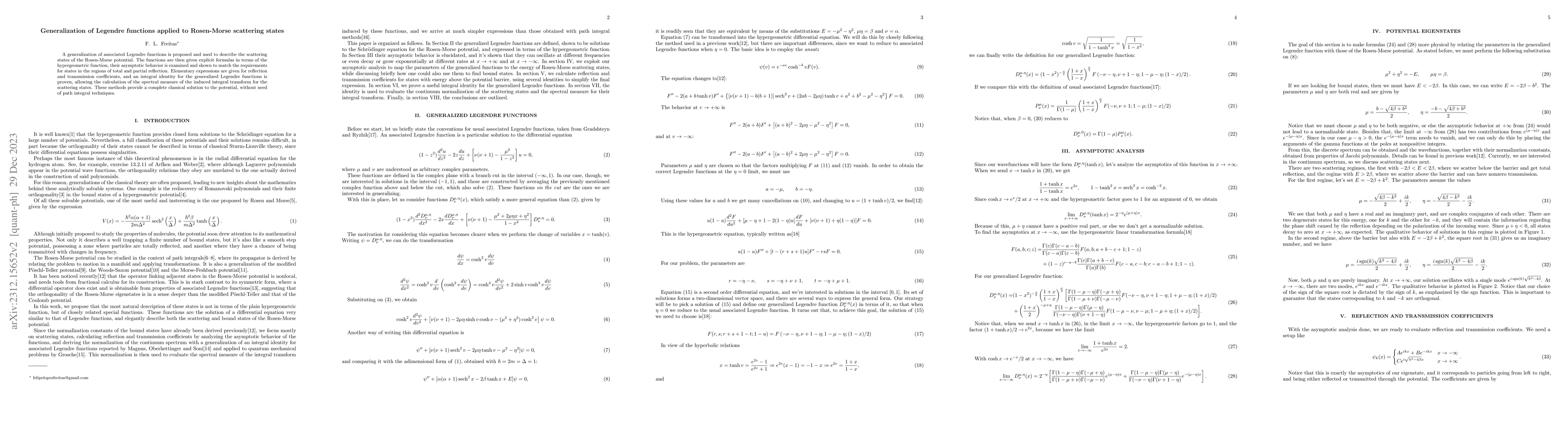 Thumbnail for Generalization of Legendre functions applied to Rosen-Morse scattering
  states