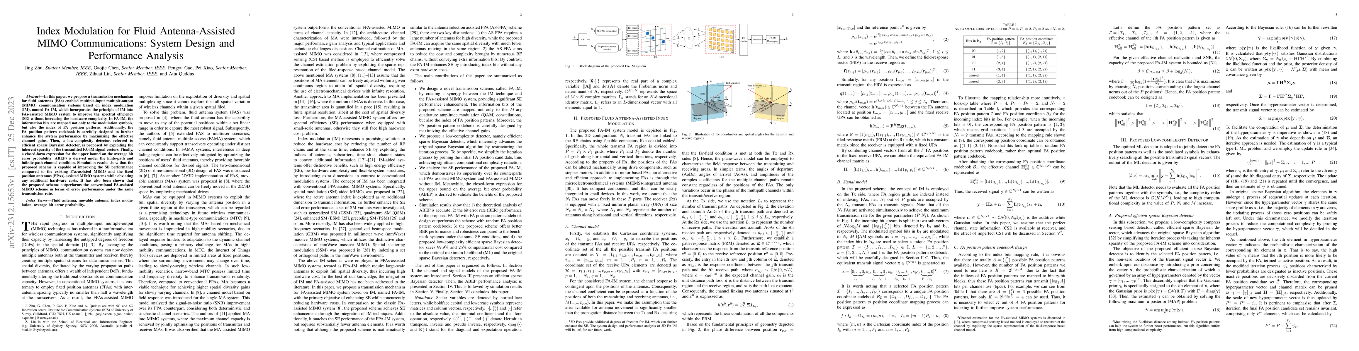 Thumbnail for Index Modulation for Fluid Antenna-Assisted MIMO Communications: System
  Design and Performance Analysis