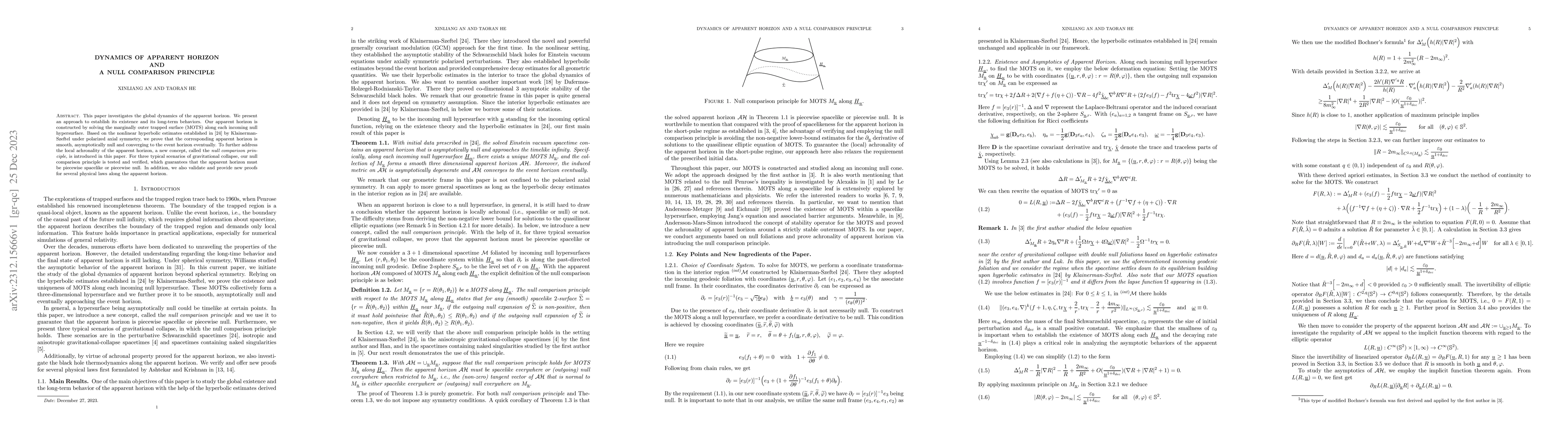 Thumbnail for Dynamics of Apparent Horizon and a Null Comparison Principle