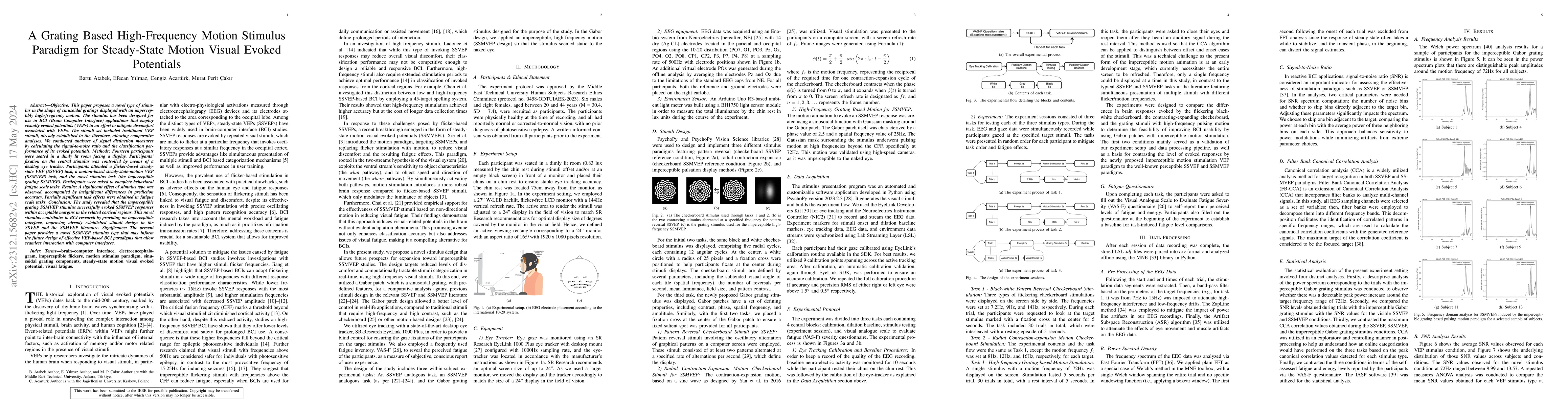 Thumbnail for A Grating Based High-Frequency Motion Stimulus Paradigm for Steady-State
  Motion Visual Evoked Potentials