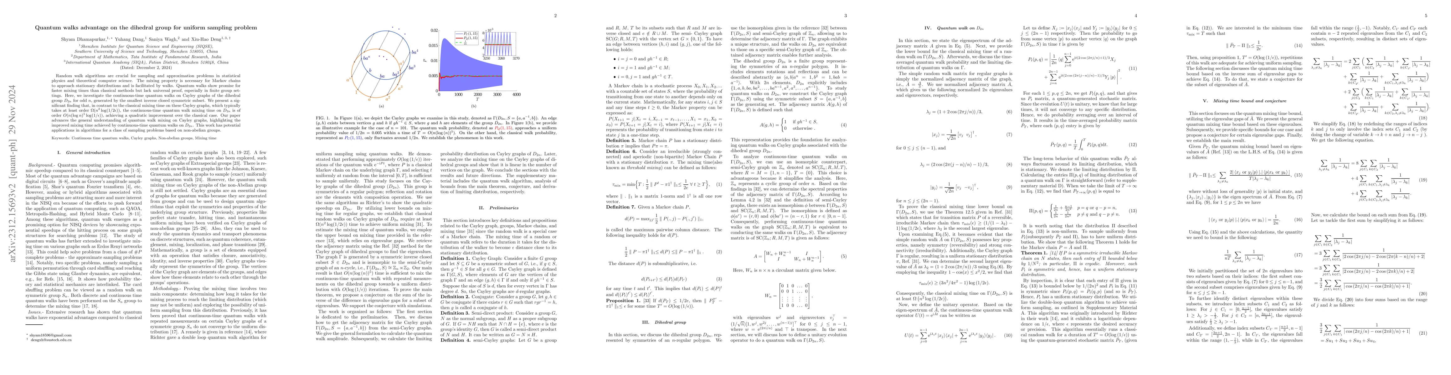 Thumbnail for Quantum walks advantage on the dihedral group for uniform sampling
  problem