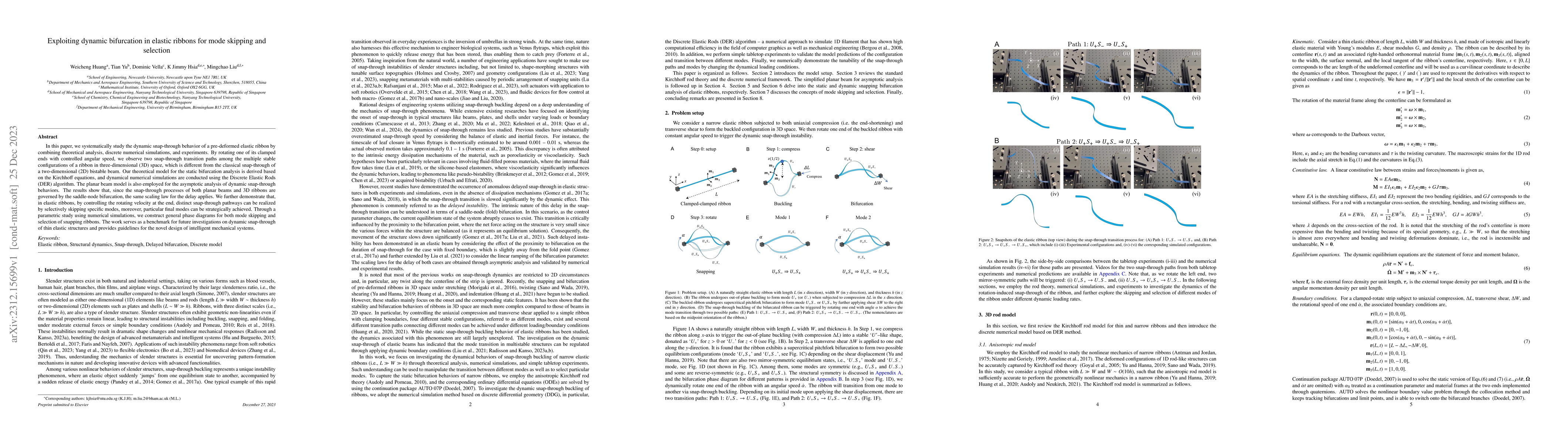 Thumbnail for Exploiting dynamic bifurcation in elastic ribbons for mode skipping and
  selection