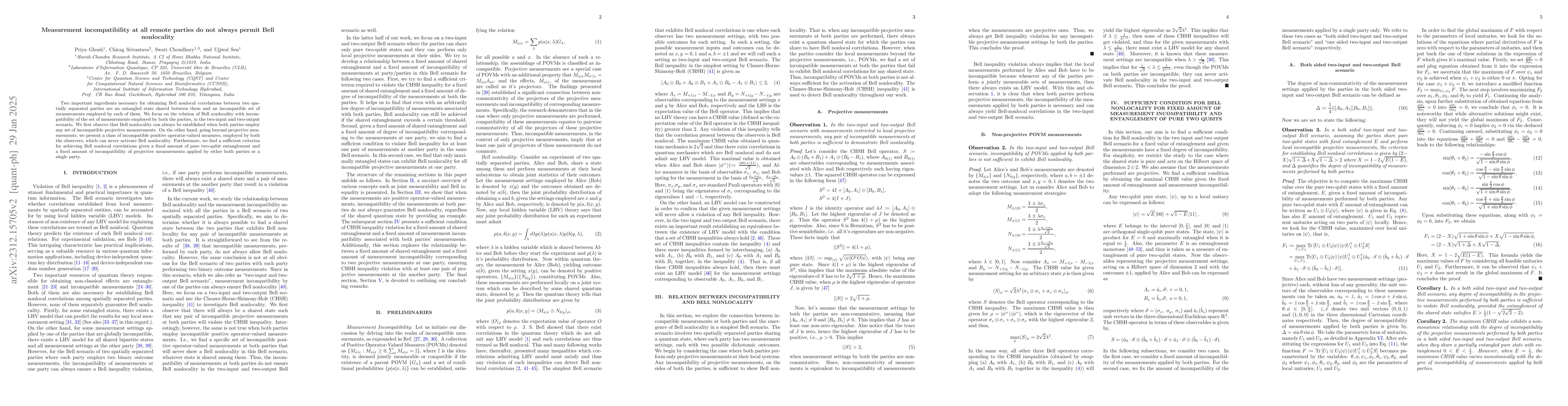 Thumbnail for Measurement incompatibility at remote entangled parties is insufficient
  for Bell nonlocality in two-input and two-output setting