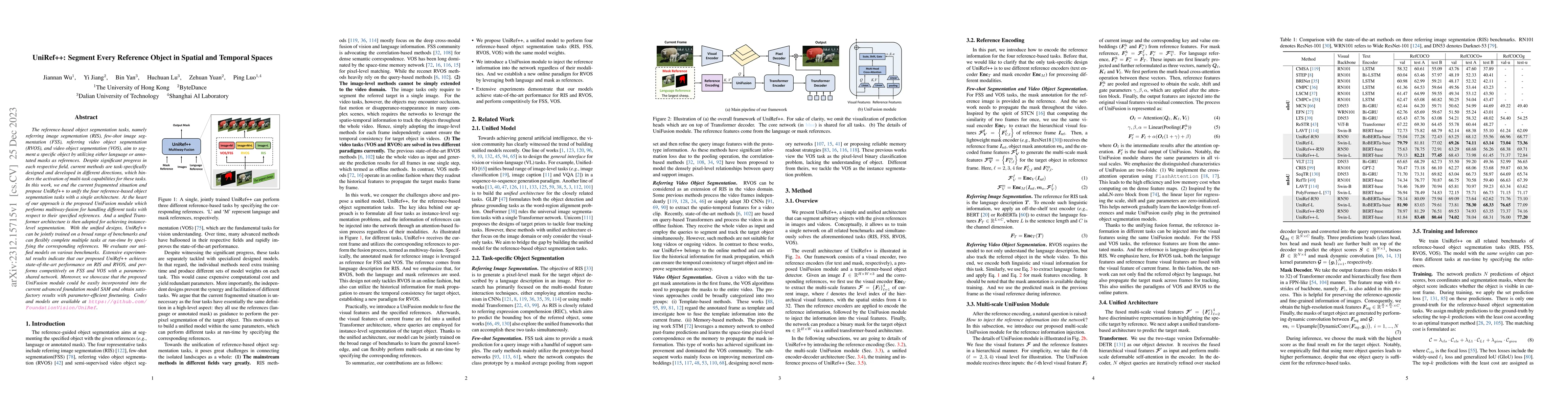 Thumbnail for UniRef++: Segment Every Reference Object in Spatial and Temporal Spaces
