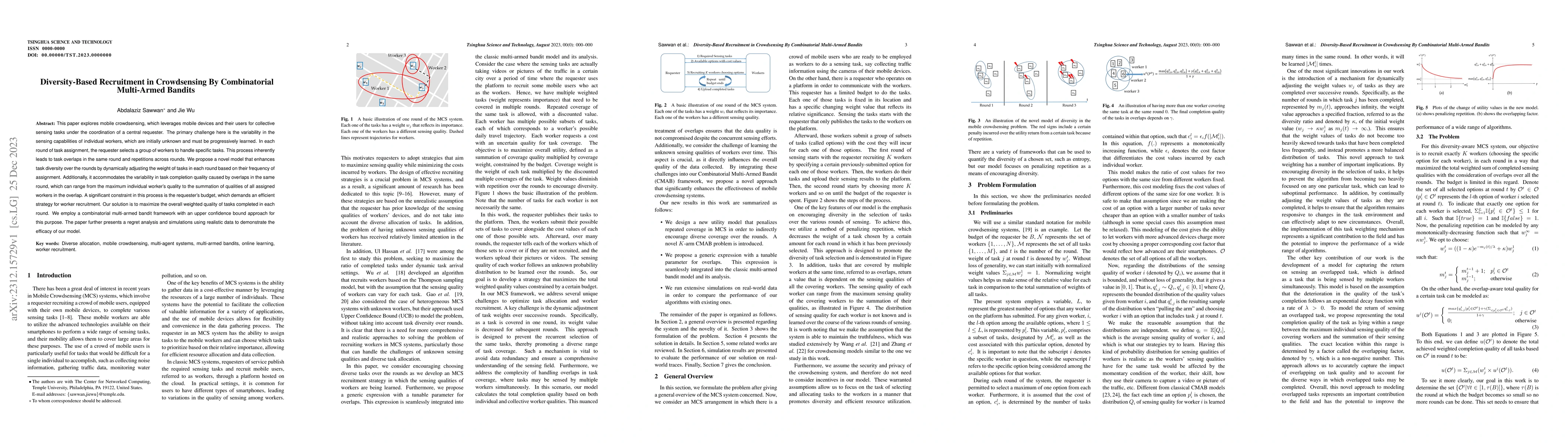 Thumbnail for Diversity-Based Recruitment in Crowdsensing By Combinatorial Multi-Armed
  Bandits