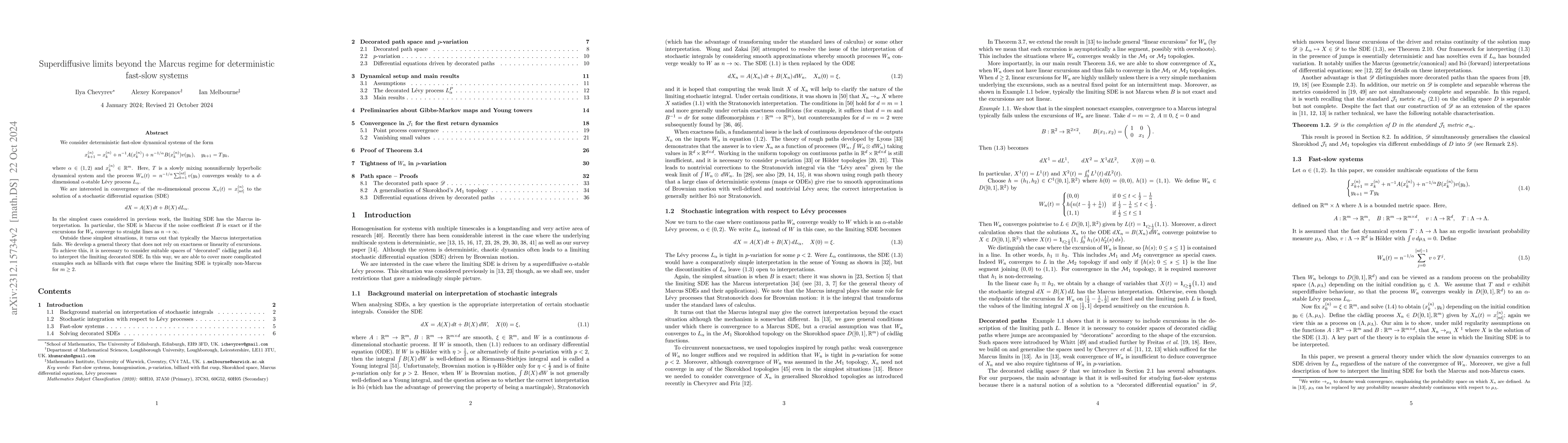 Thumbnail for Superdiffusive limits beyond the Marcus regime for deterministic
  fast-slow systems