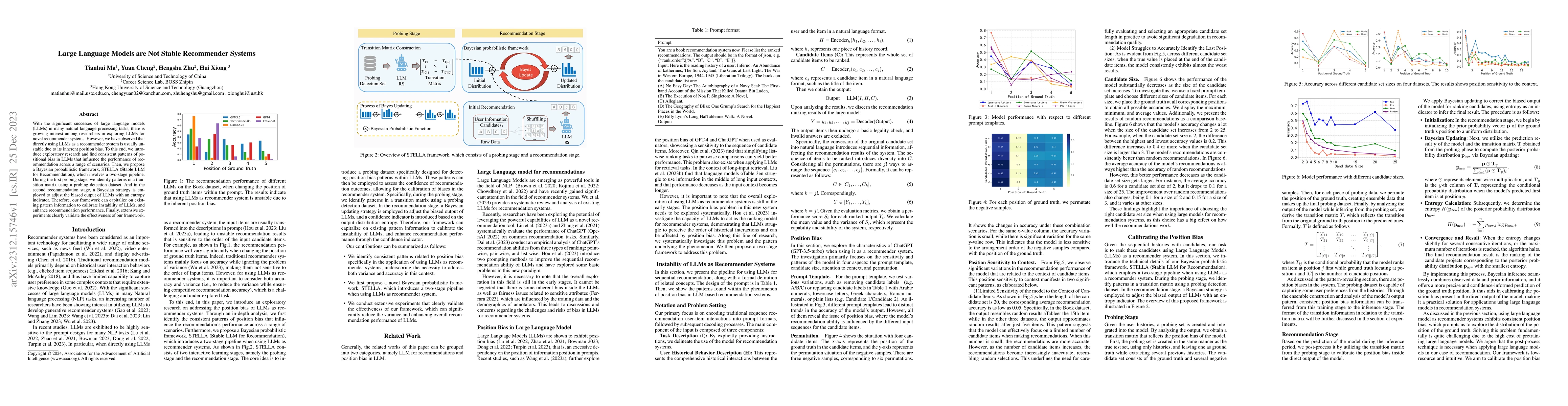 Thumbnail for Large Language Models are Not Stable Recommender Systems