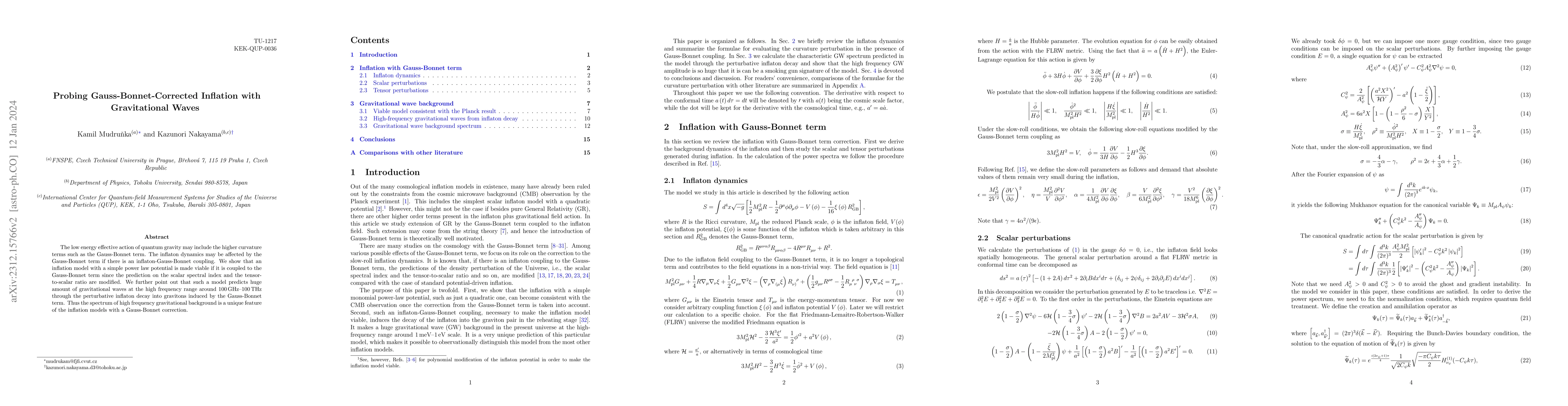 Thumbnail for Probing Gauss-Bonnet-Corrected Inflation with Gravitational Waves