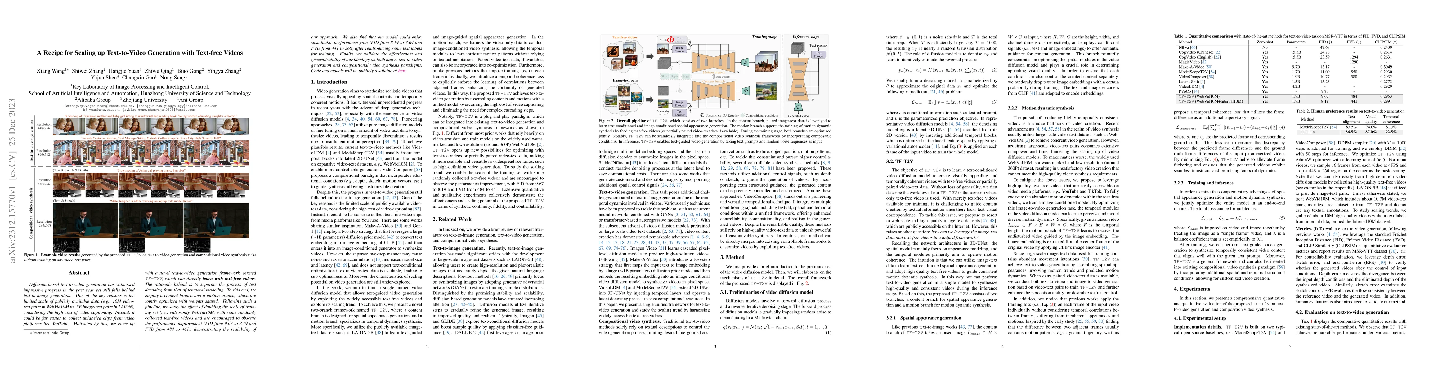 Thumbnail for A Recipe for Scaling up Text-to-Video Generation with Text-free Videos