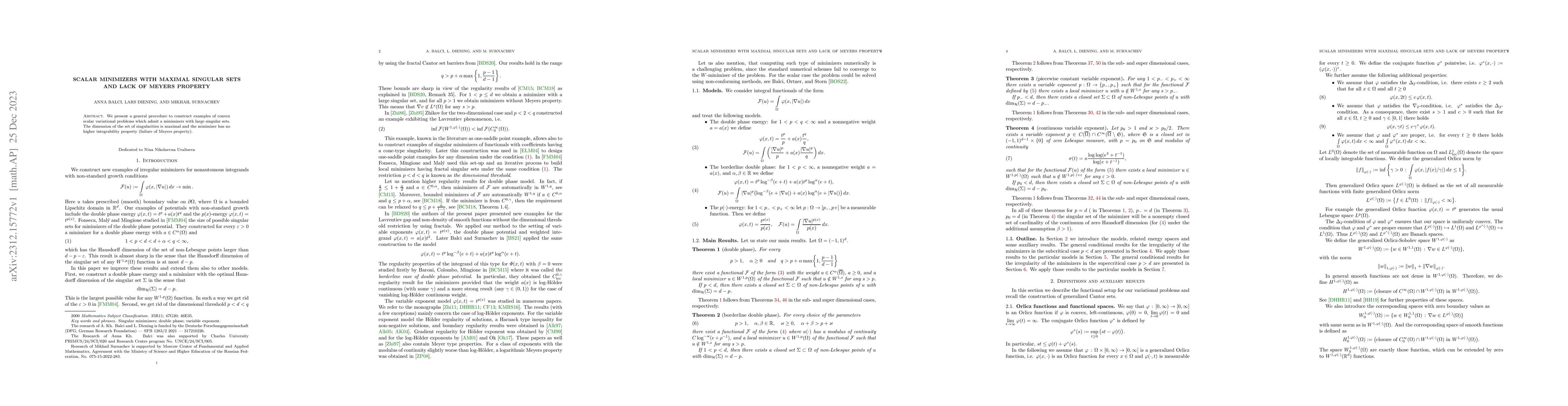 Thumbnail for Scalar minimizers with maximal singular sets and lack of Meyers property