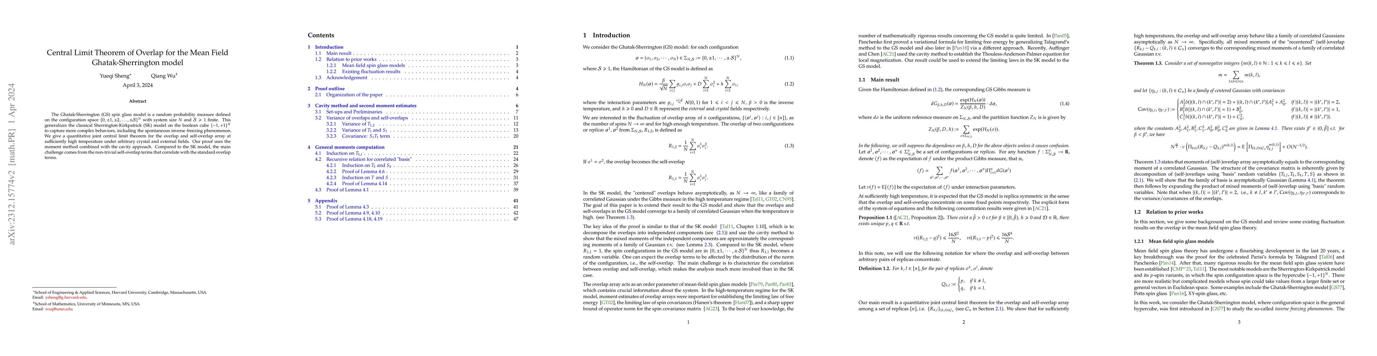 Thumbnail for Central Limit Theorem of Overlap for the Mean Field Ghatak-Sherrington
  model
