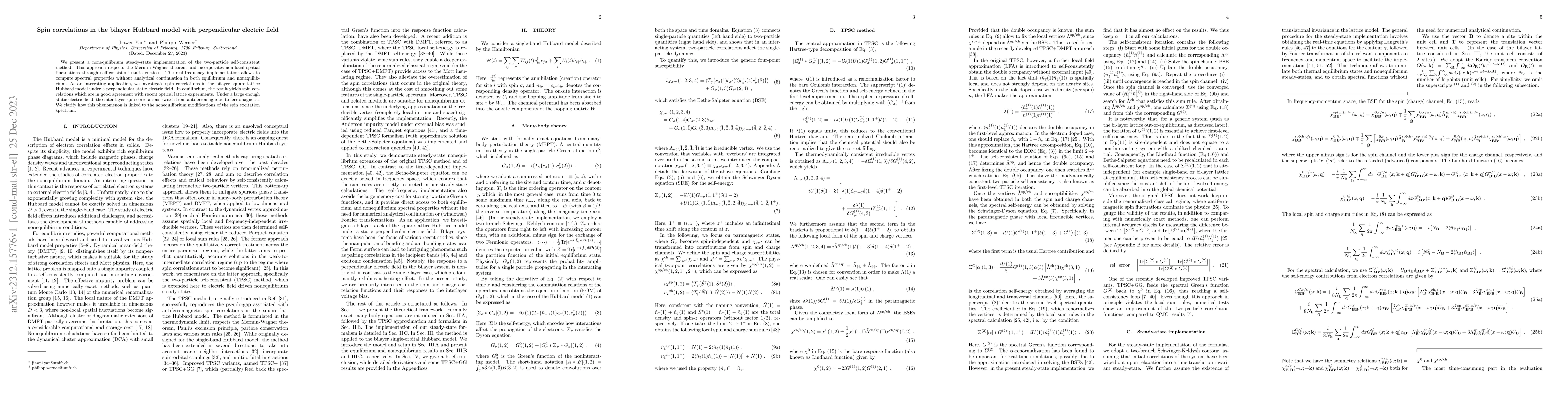 Thumbnail for Spin correlations in the bilayer Hubbard model with perpendicular
  electric field