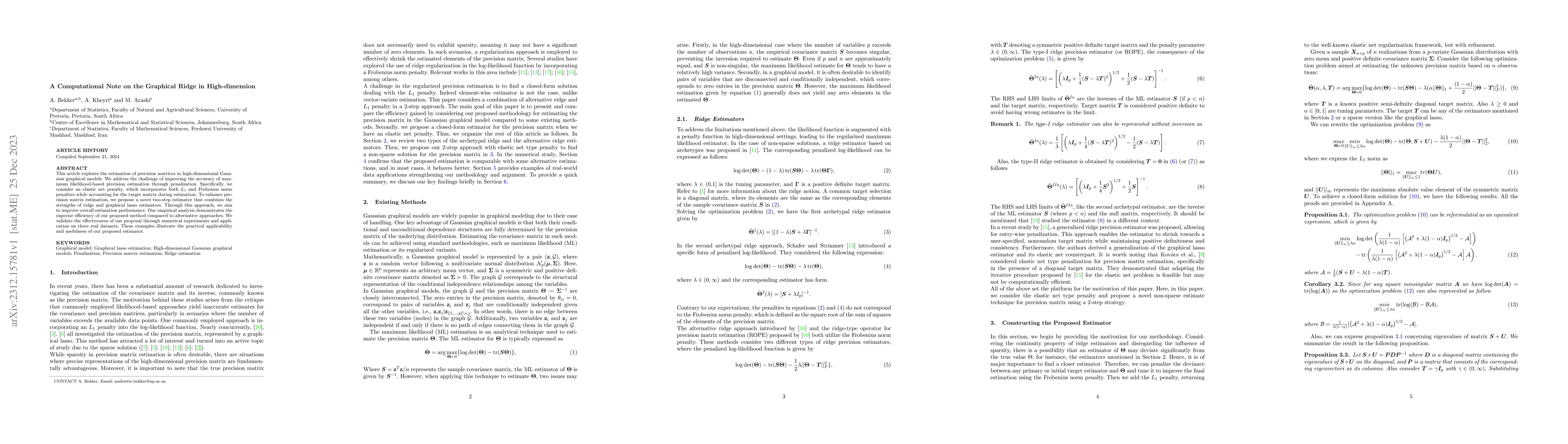 Thumbnail for A Computational Note on the Graphical Ridge in High-dimension