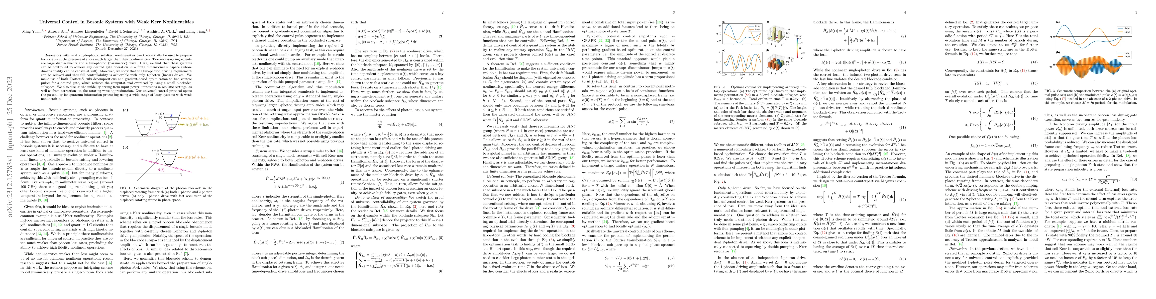 Thumbnail for Universal Control in Bosonic Systems with Weak Kerr Nonlinearities
