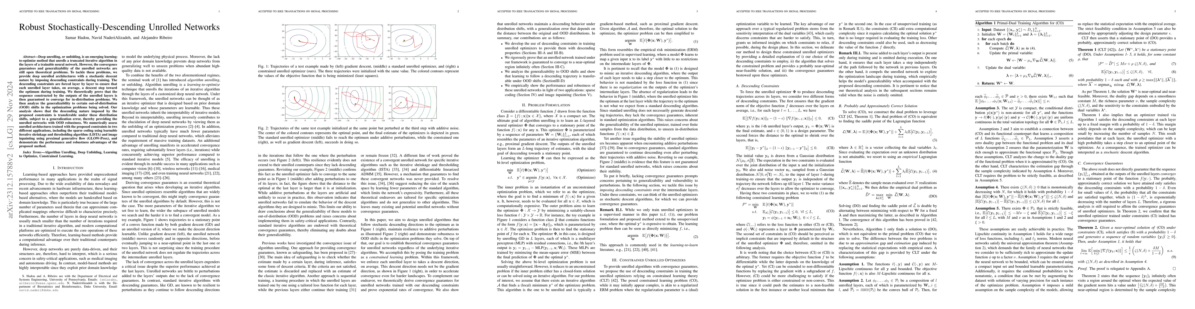 Thumbnail for Robust Stochastically-Descending Unrolled Networks