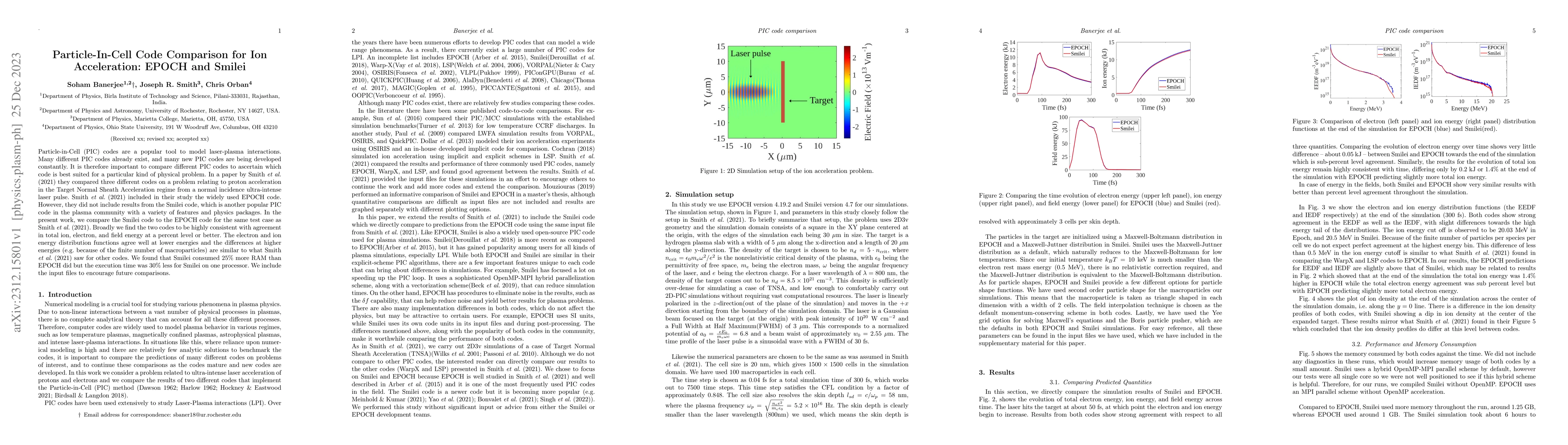 Thumbnail for Particle-In-Cell Code Comparison for Ion Acceleration: EPOCH and Smilei