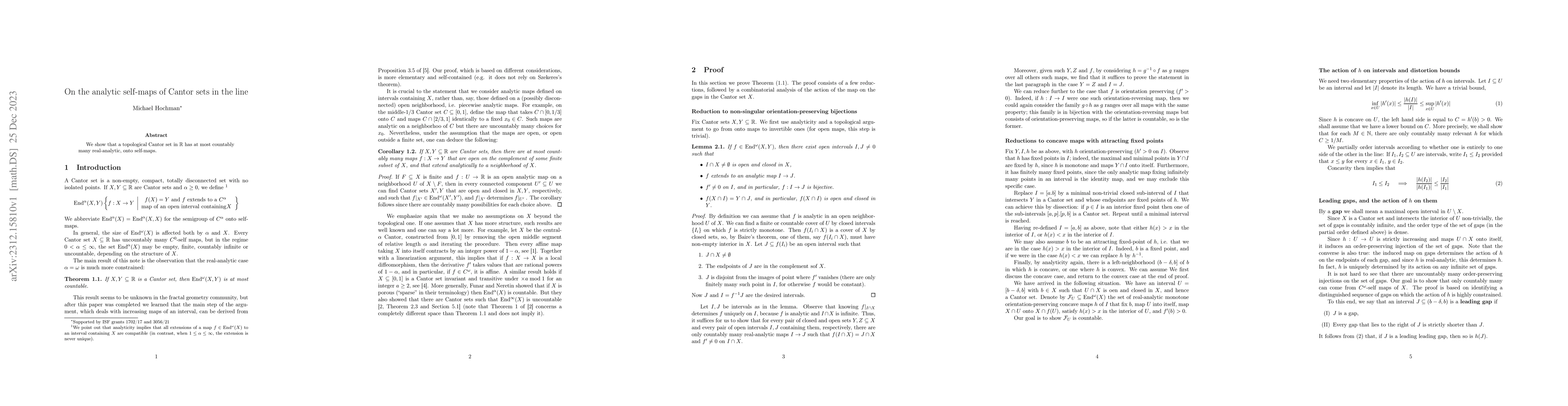 Thumbnail for On the analytic self-maps of Cantor sets in the line