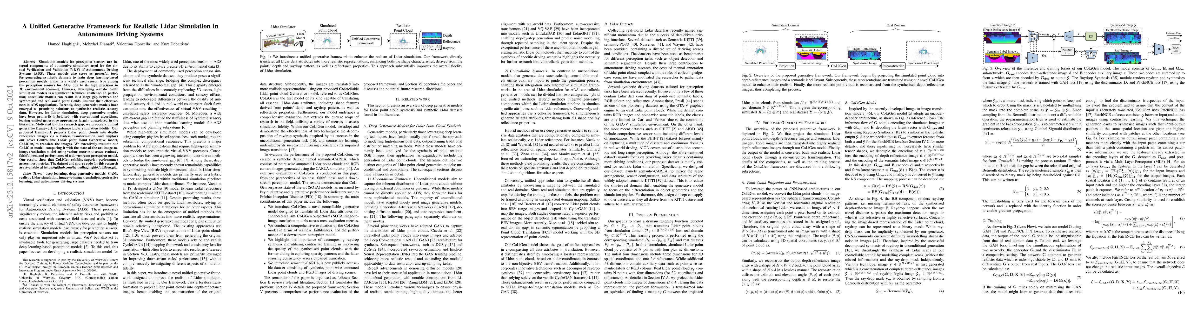 Thumbnail for Contrastive Learning-Based Framework for Sim-to-Real Mapping of Lidar
  Point Clouds in Autonomous Driving Systems