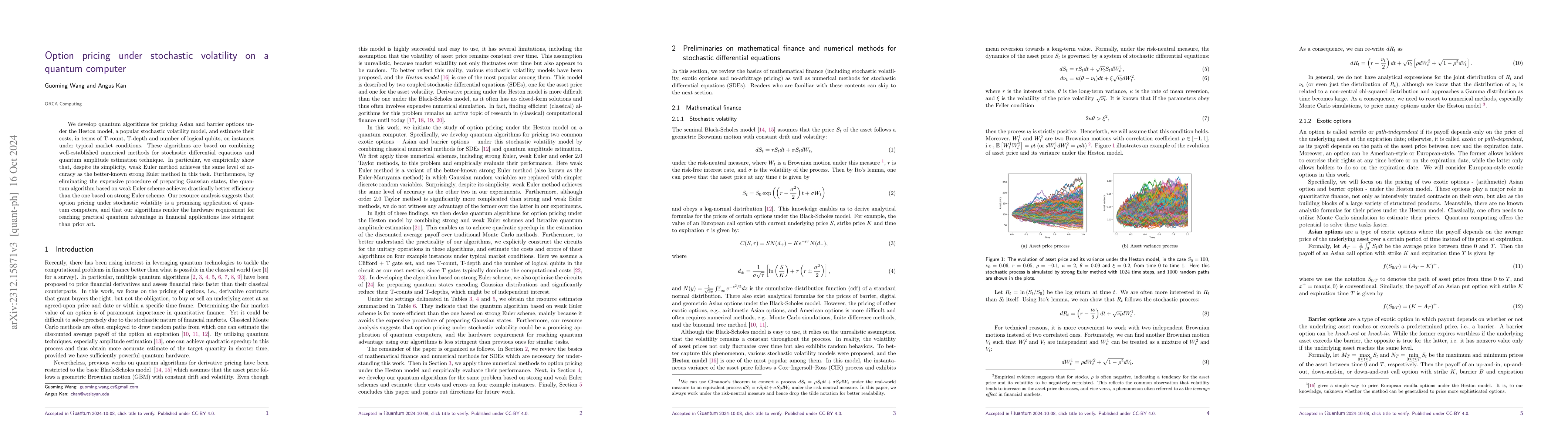 Thumbnail for Option pricing under stochastic volatility on a quantum computer