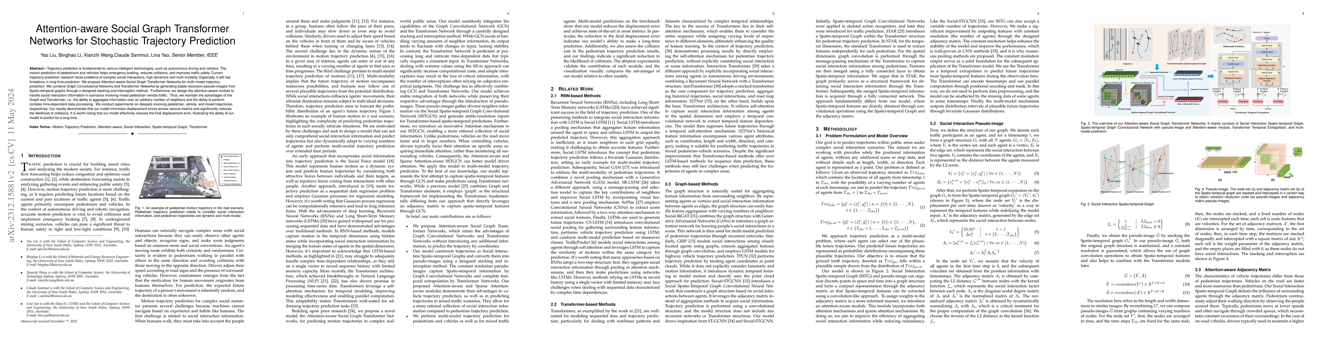 Thumbnail for Attention-aware Social Graph Transformer Networks for Stochastic
  Trajectory Prediction