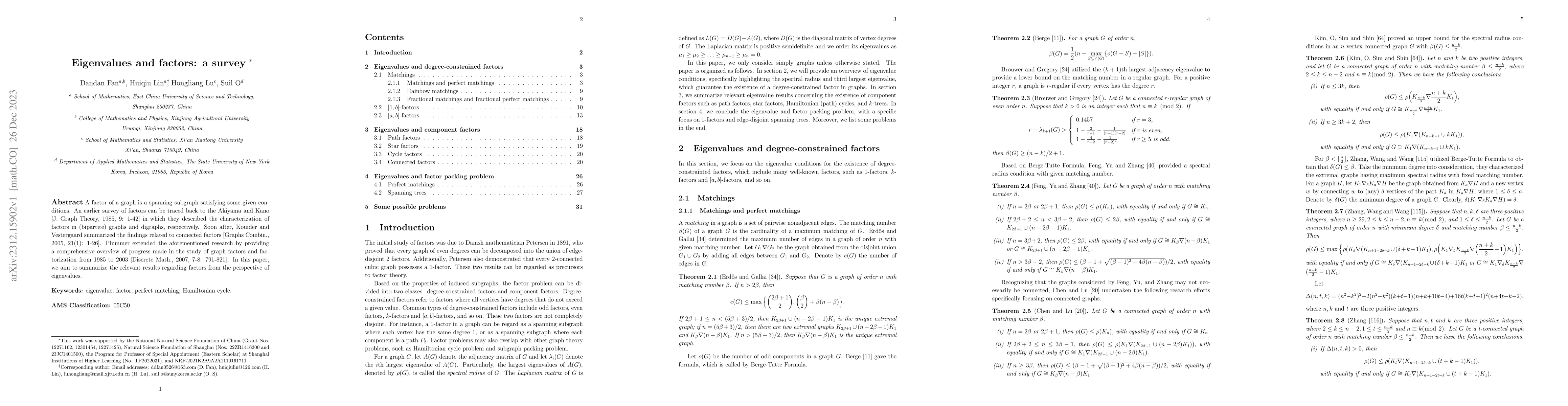 Thumbnail for Eigenvalues and factors: a survey