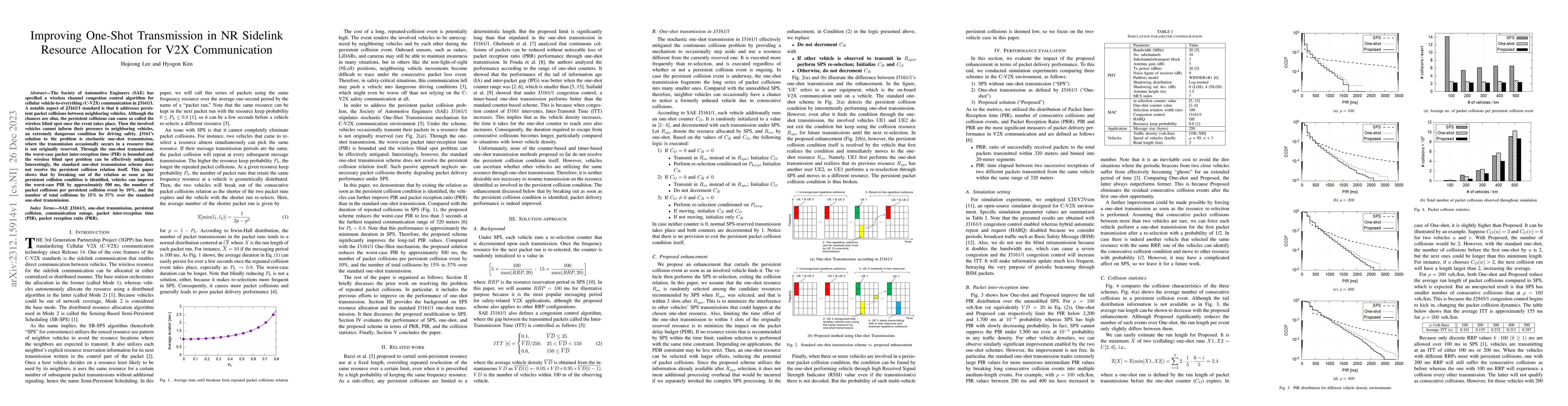 Thumbnail for Improving One-Shot Transmission in NR Sidelink Resource Allocation for
  V2X Communication
