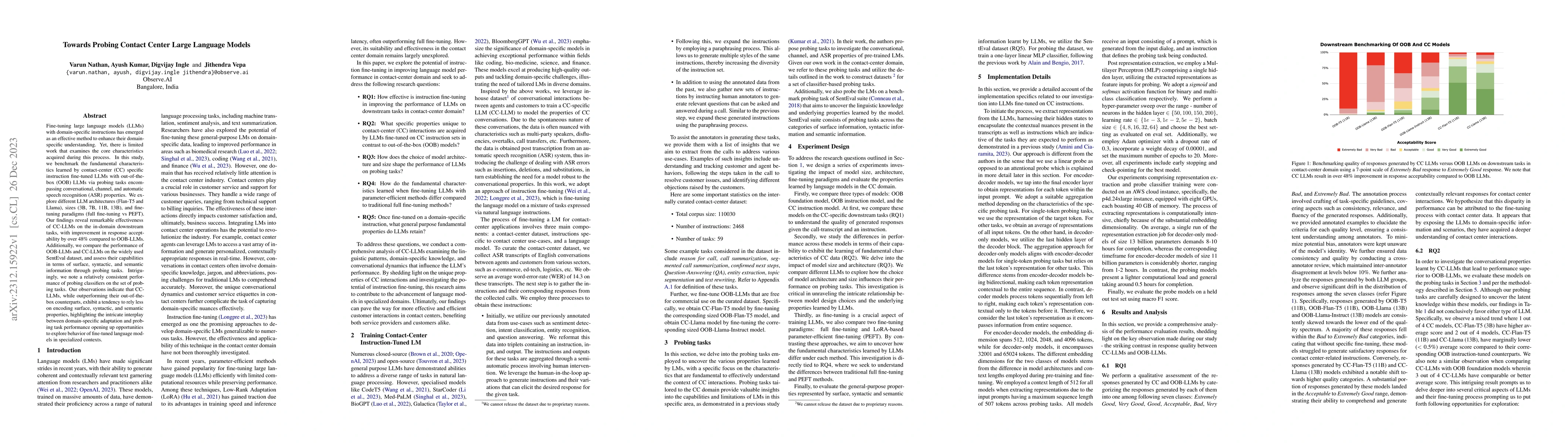 Thumbnail for Towards Probing Contact Center Large Language Models