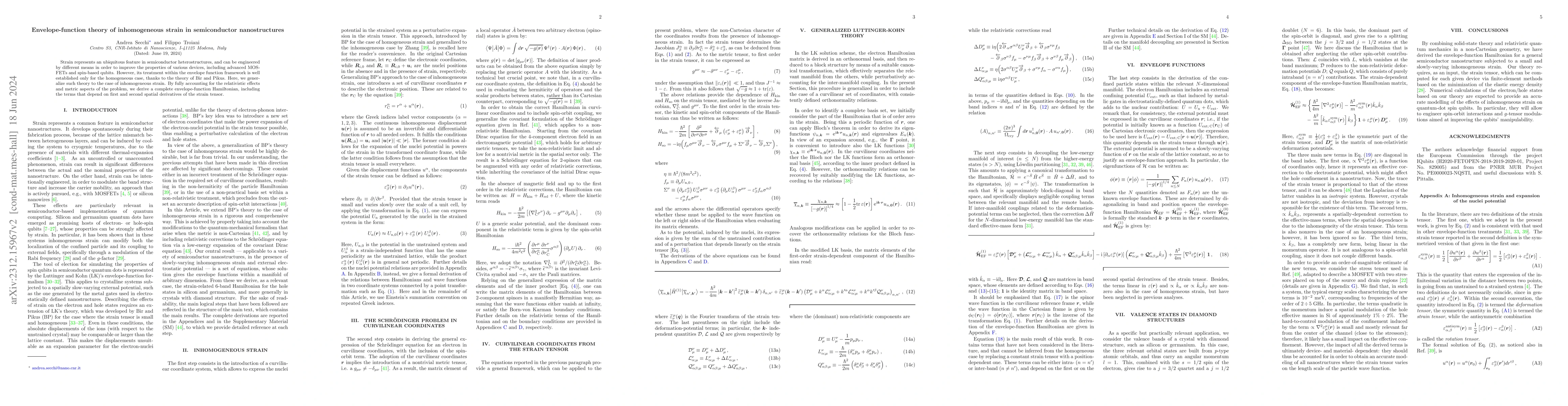 Thumbnail for Envelope-function theory of inhomogeneous strain in semiconductor
  nanostructures