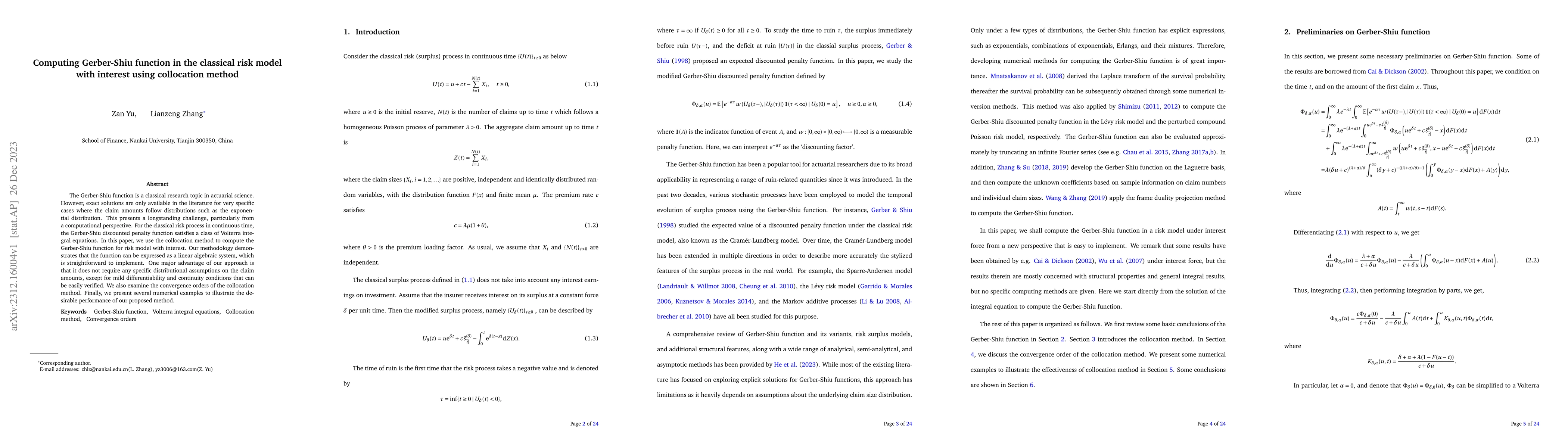 Thumbnail for Computing Gerber-Shiu function in the classical risk model with interest
  using collocation method