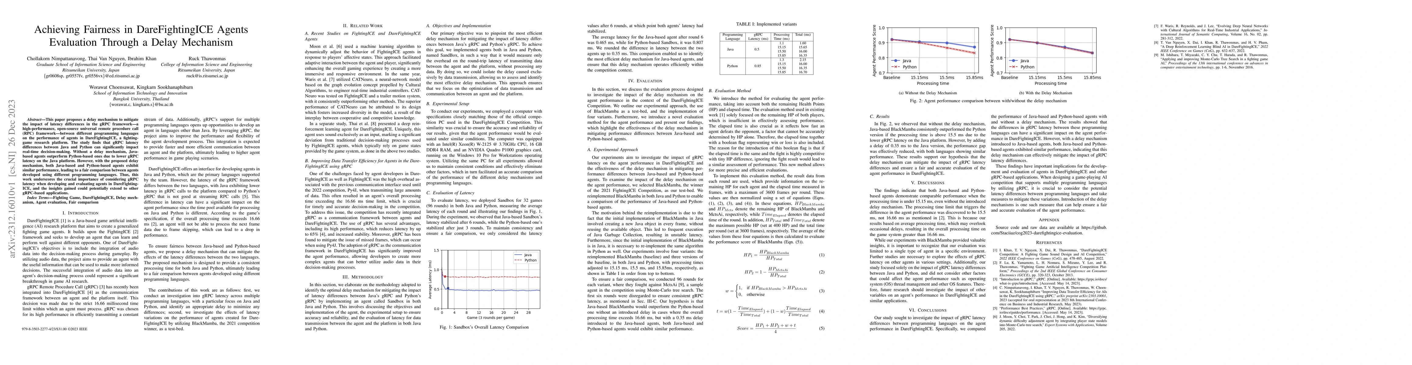 Thumbnail for Achieving Fairness in DareFightingICE Agents Evaluation Through a Delay
  Mechanism