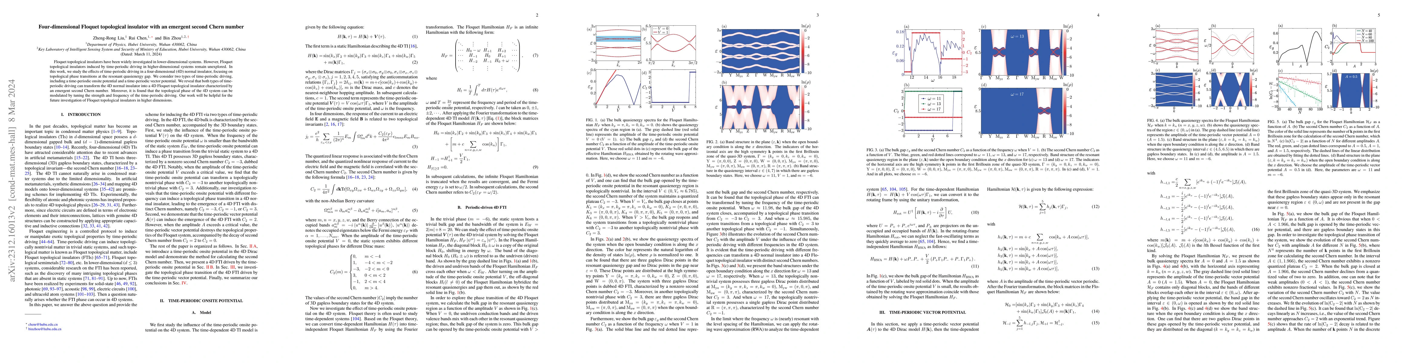 Thumbnail for Four-dimensional Floquet topological insulator with an emergent second
  Chern number
