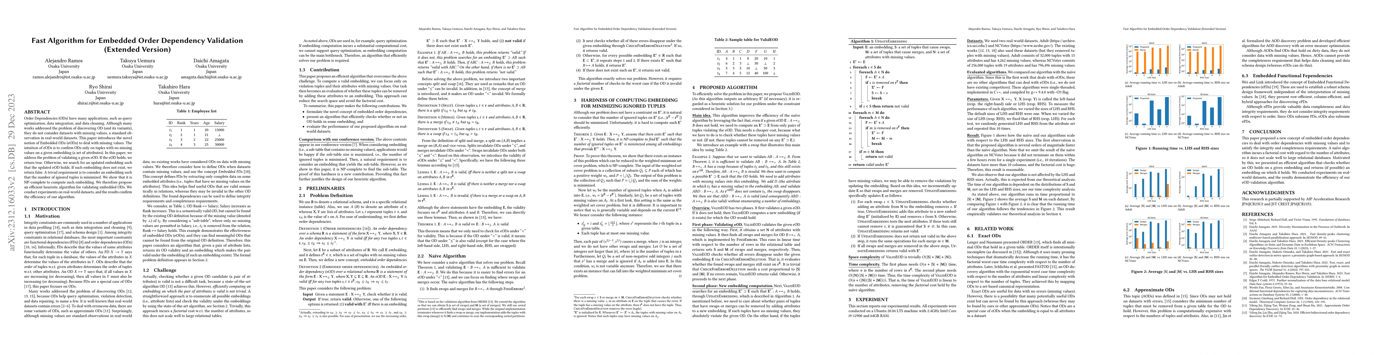 Thumbnail for Fast Algorithm for Embedded Order Dependency Validation (Extended
  Version)