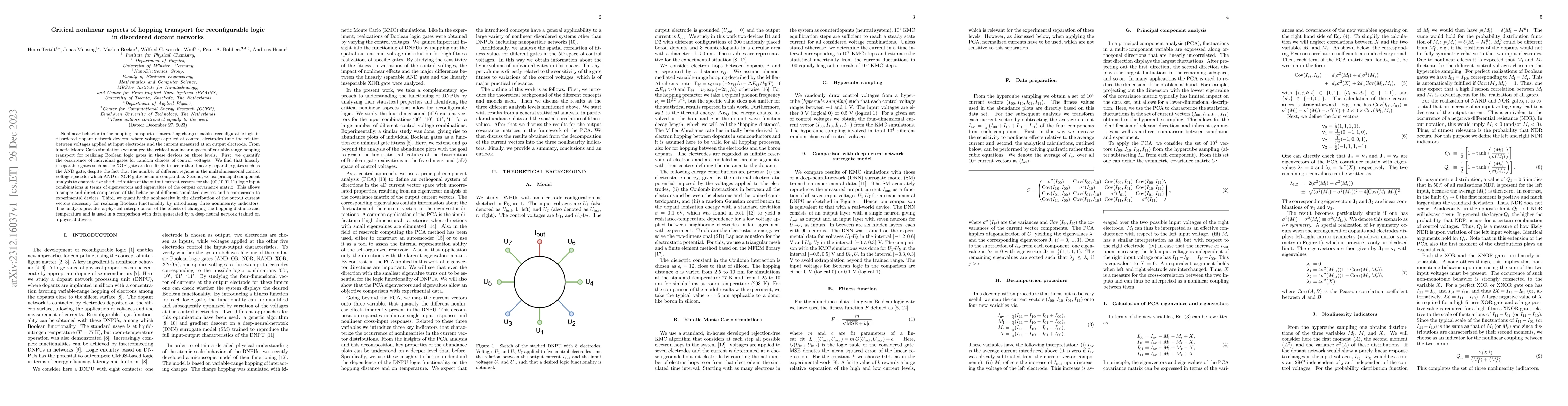 Thumbnail for Critical nonlinear aspects of hopping transport for reconfigurable logic
  in disordered dopant networks