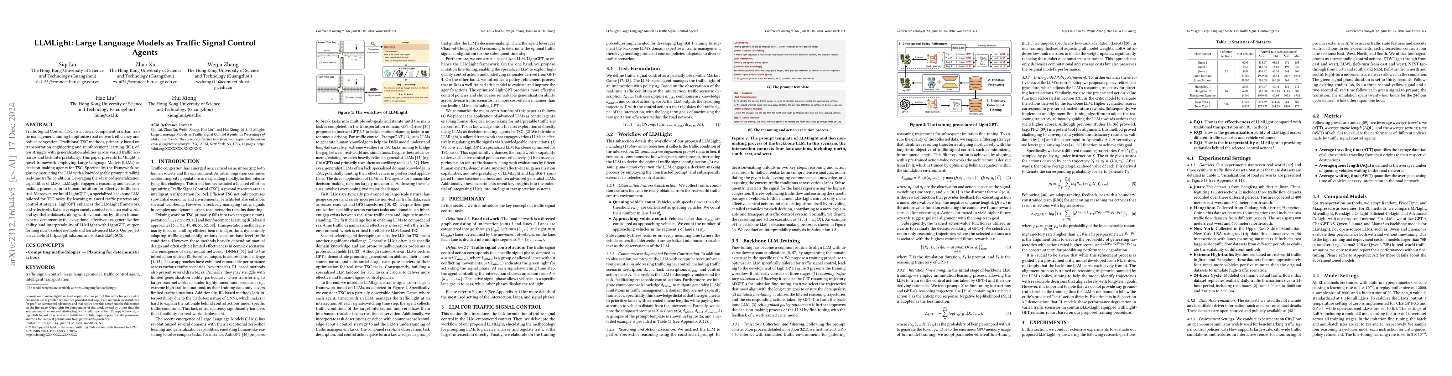 Thumbnail for LLMLight: Large Language Models as Traffic Signal Control Agents