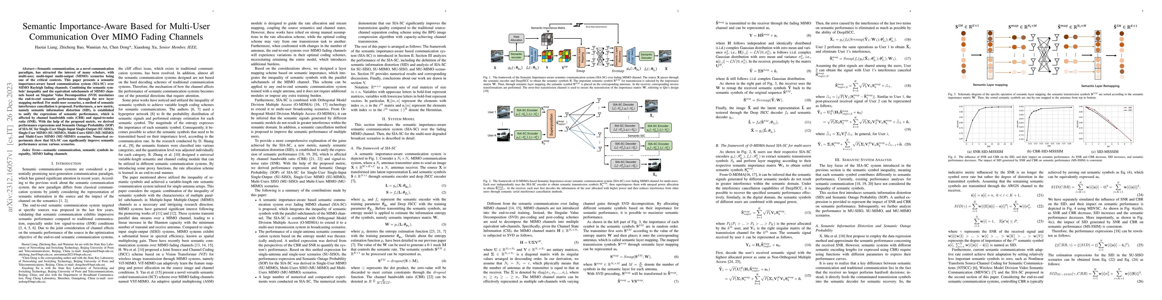 Thumbnail for Semantic Importance-Aware Based for Multi-User Communication Over MIMO
  Fading Channels