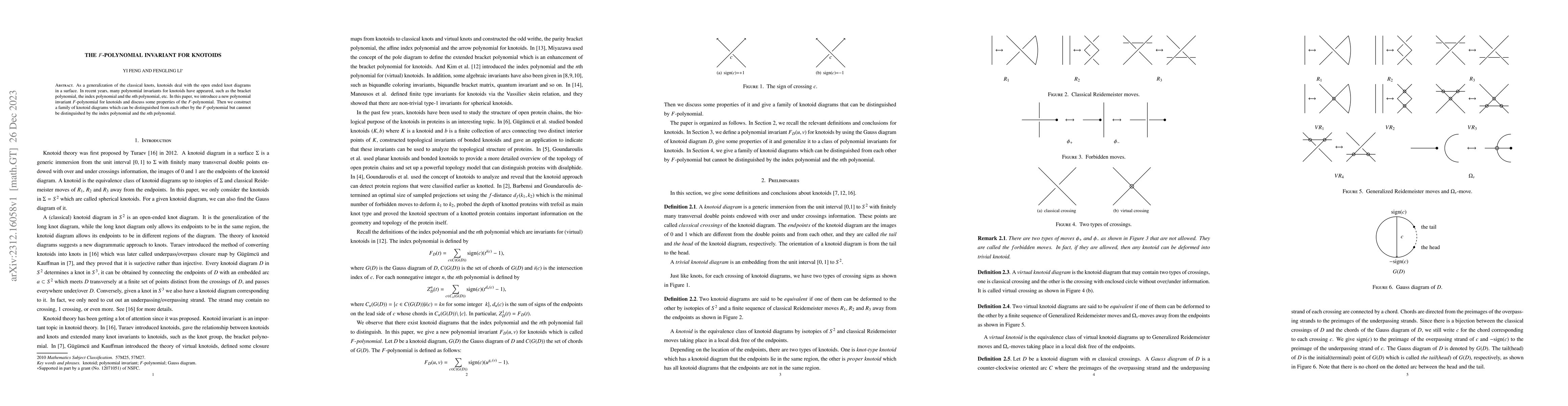 Thumbnail for The $F$-polynomial invariant for knotoids