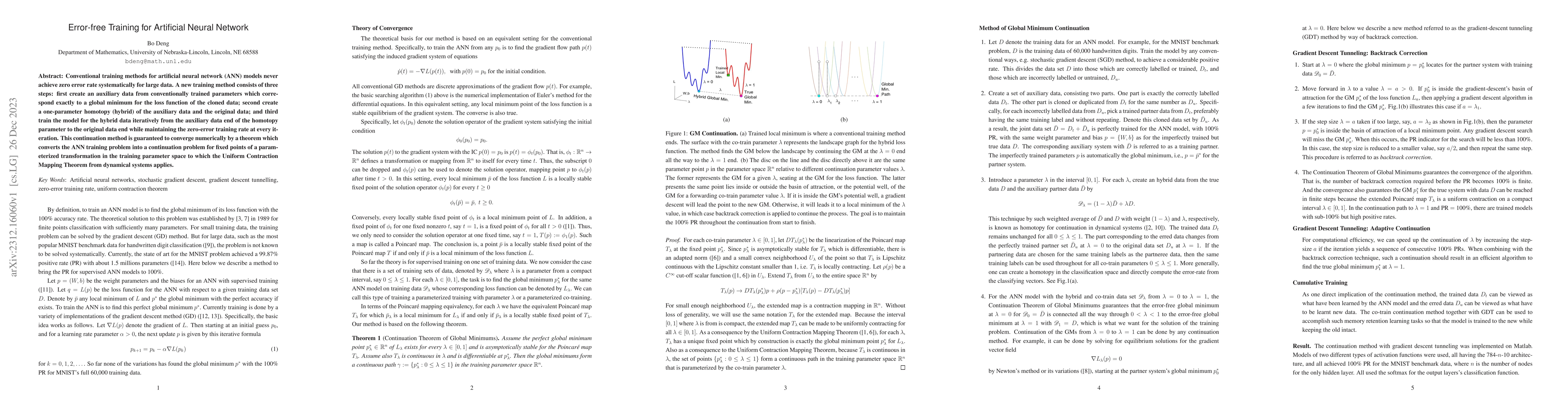 Thumbnail for Error-free Training for Artificial Neural Network