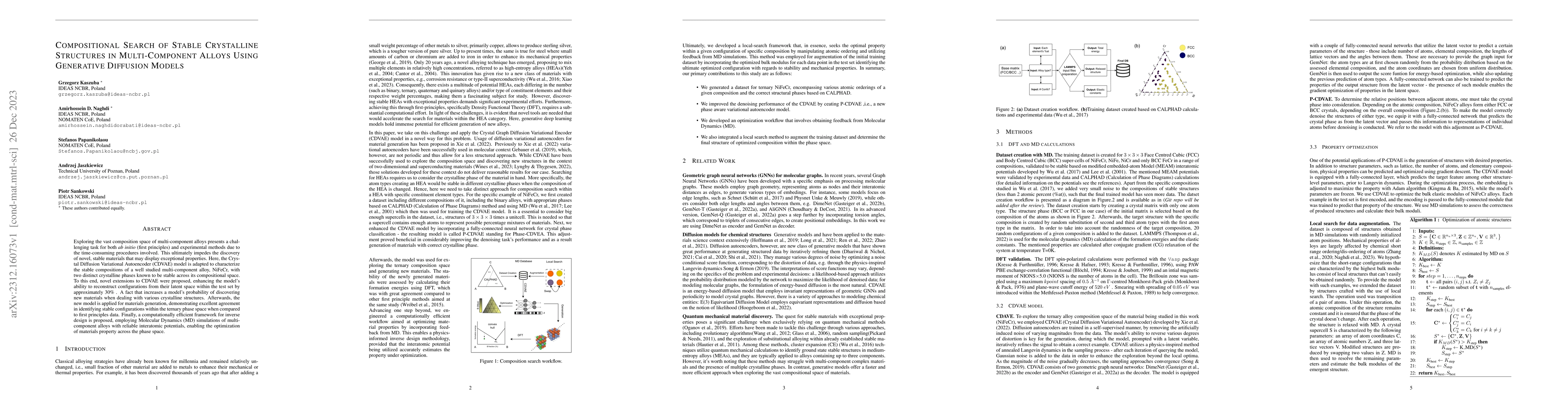 Thumbnail for Compositional Search of Stable Crystalline Structures in Multi-Component
  Alloys Using Generative Diffusion Models